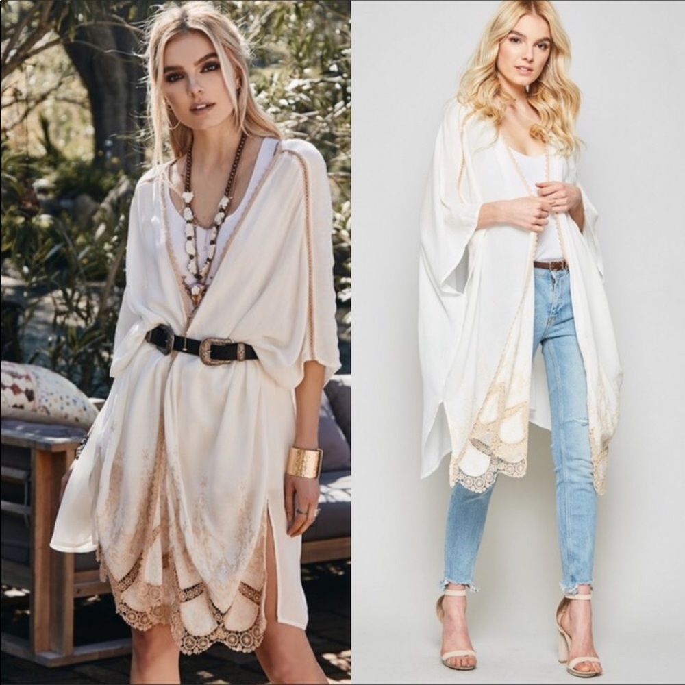 Laced Hem Kimono.